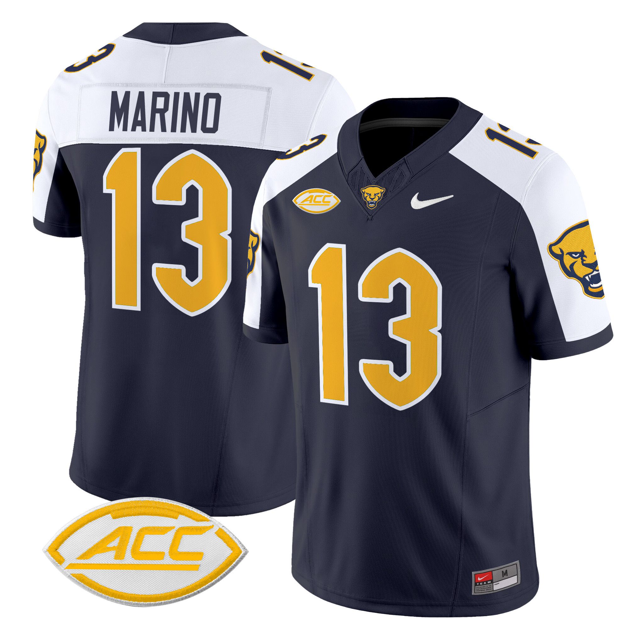 Men Pittsburgh Panthers 13 Marino Black Nike 2024 Vapor Limited NCAA Jersey